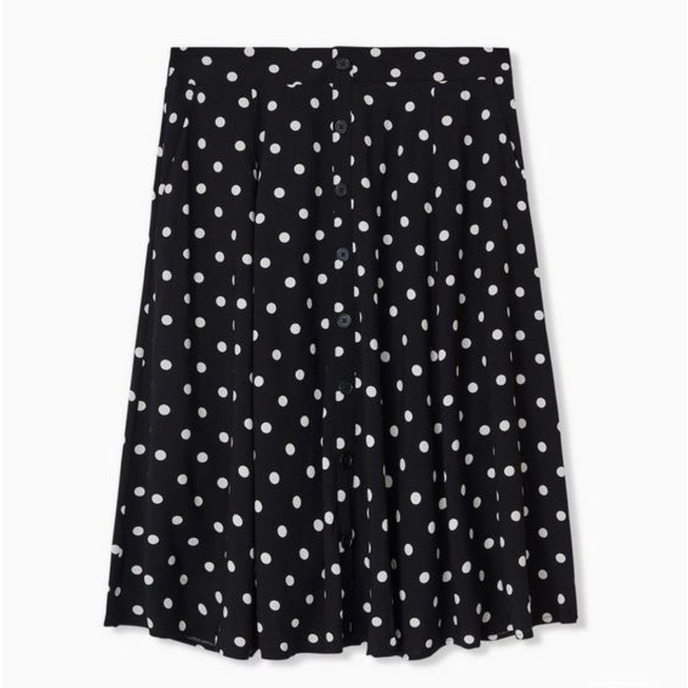 Torrid Midi Challis Button-Front Skirt